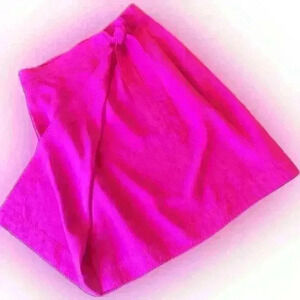 Emanuel Ungaro 100% silk, wrap mini skirt, bright pink, mid condition